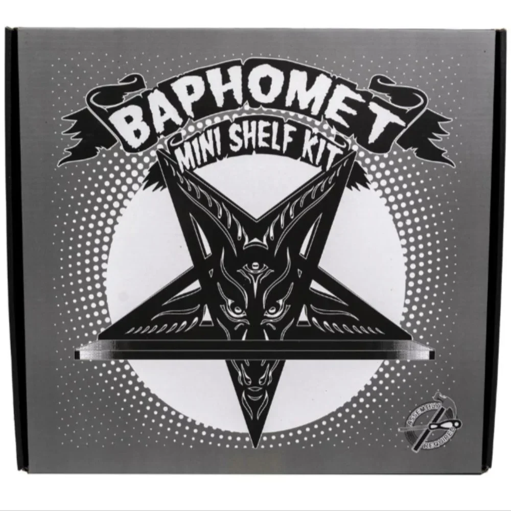 BAPHOMET SHELF!! Black Mini Wall Wooden Shelving Kit NIB